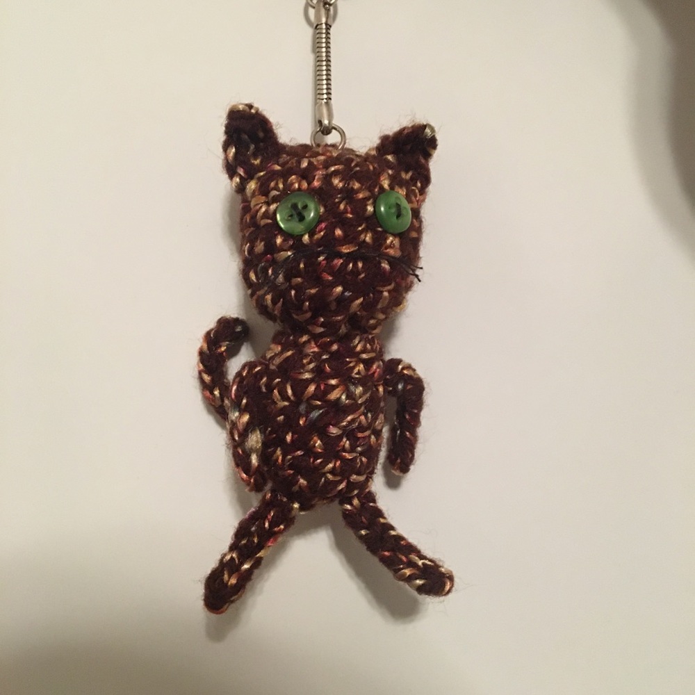 Speckled Brown Cat Keychain